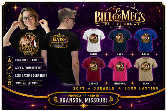 Bill & Meg's Tribute Shows – Elvis Gospel Breakfast Tribute T-Shirt
