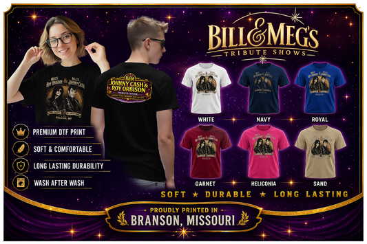 Bill & Meg's Tribute Shows – Roy Orbison & Johnny Cash Tribute T-Shirt